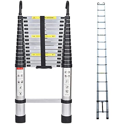 Lucn 5M Telescopic Ladder with Roof Hook Cover
