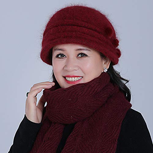 Bonnet tricoté pour femme et mère avec doublure en peluche chaude d'hiver