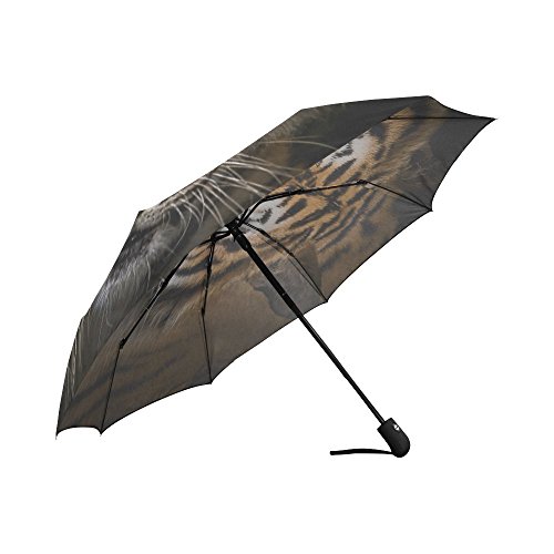 Interestprint Animals Tiger Windproof Auto Open And Close Foldable Umbrella, Travel Unbreakable Compact Sun And Rain Umbrella Uv Protection #TOP3