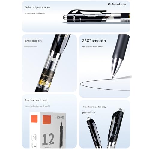 Stylo écriture quotidienne encre noire séchage rapide rétractable