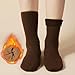 HUBGFEQ 5Pairs Winter Warm Solid Women Socks Thicken Thermal Socks Comfortable Seamless Snow Sock Unisex-Beige-One Size-5 Pairs