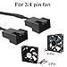 HSZJsto DC 12V Voltage Step-Up USB to Dual 3 & 4-Pin PC Fan Sleeved Power Adapter Cable, DC 5V Step up 5-12V, with 2-Way Splitter Cable