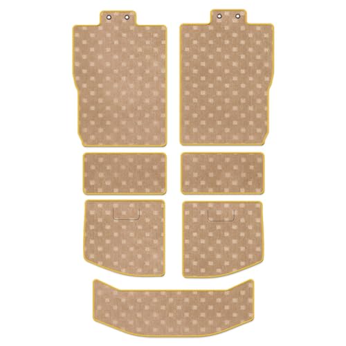 Hotfield ホンダ 新型 N-BOX/NBOX カスタム ラゲッジルームマット JF5 JF6 STDベージュ ロック糸カラー:ゴールド