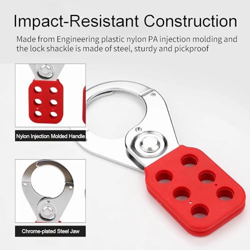 Image of WUWEOT 8 Pack Lockout Tagout Hasp, Tamper-Proof Padlock Hasp, Stainless Steel Lock Out Tag Out Hasp, Impact-Resistant Loto Hasp with Extended Jaw (1.5 Inches)