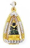 Phra Kaeo Morakot, Emerald Buddha,Gold Pendant Charm Thai Buddha Amulet 22k Thai Baht Yellow Gold Pl