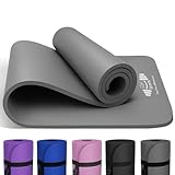FK Sports Yoga Mat 20MM Extra Thick 183 x 61 cm NBR Fitness Foam, Pilates Mats With Mesh Bag & Carry Strip, Non-Slip Exercise Mat for Women & Men Ideal for Planks & Stretching, Home Gym Mat (Grey)