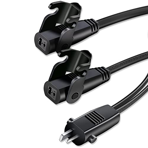 CUGLB 2 Pin Splitter Lead Y Cable 2 Motors to 1 Power Supply for Electric Recliner Lift Chair Black