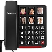 Amplicomms BigTel 40 Plus Corded Big Button Phone for Elderly - Loud Phones for Hard of Hearing - Hearing Aid Compatible Phones - Large Number Telephone