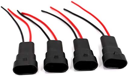 9005/9006/H10 Male Adapter Wiring Harness Sockets Wire for Headlights, Fog Lights Retrofit or Installing Cubic Pod Lights, Light Bar, Work Lamps, etc (Pack of 4)
