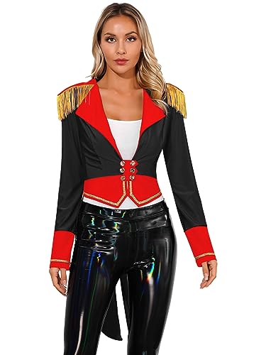 Manteau Queue-de-Pie Femme Dompteuse de Lions Veste Smoking Cirque Confortable