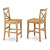East West Furniture CFPB5-OAK-W 5 Piece Kitchen Counter Set Includes a Square Dining Room Table and 4 Dining Chairs, 42x42 Inch, Oak #4