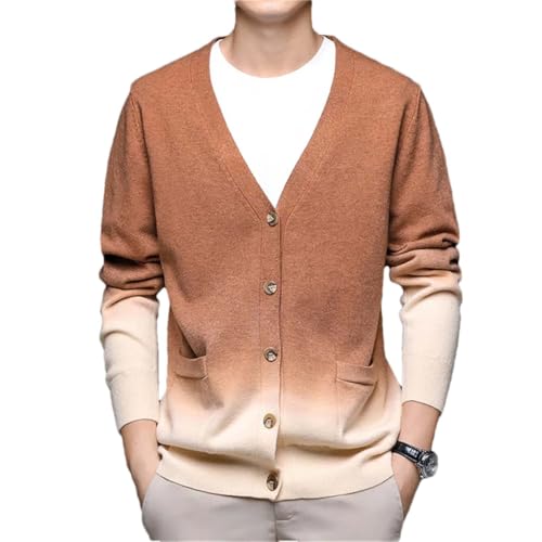 Men V Neck Button Front Knit Cardigan Sweater Casual Soft Lightweight Long Sleeve Knitwear