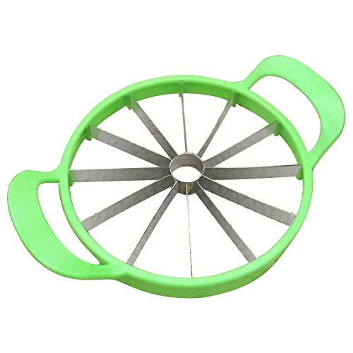 AEX Watermelon Slicer - Stainless Steel 12-Blade Melon Cutter for Perfect Slices - Green