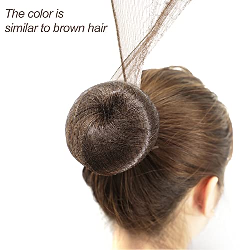 Foto von Sularpek Unsichtbare Haarnetze, 24 Stück Haarnetze Elastisches with 10 Schwarze Haarnadeln, Haarnetz Dutt für Kinder, Mädchen, Frauen haardonut(Braun)