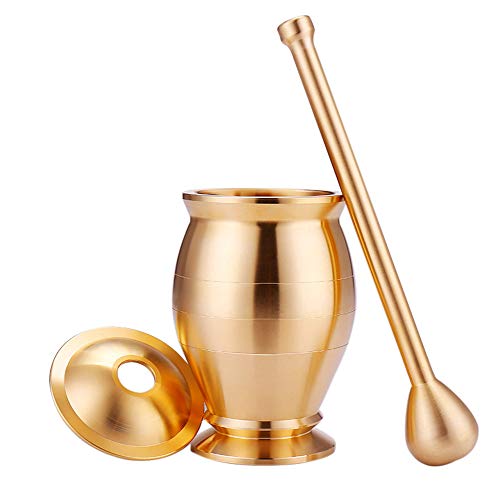Mortaio in Ottone, Set di macinacaffè in Metallo per mescolare Le spezie sul Coperchio