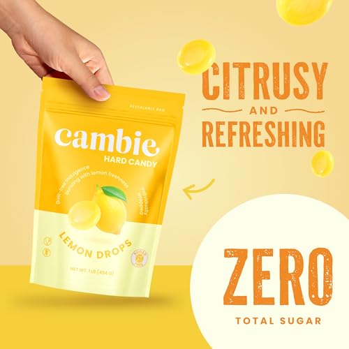 Image of Cambie Sugar Free Lemon Drops Hard Candy Individually Wrapped - 1 lb