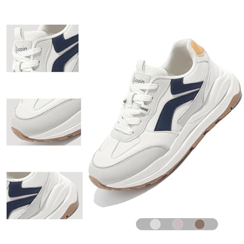 Tuopin Sneakers for Women Breathable Mesh Sneakers Non-Slip Walking Shoes Lace Up Shoes for Women Fashion Sneakers4