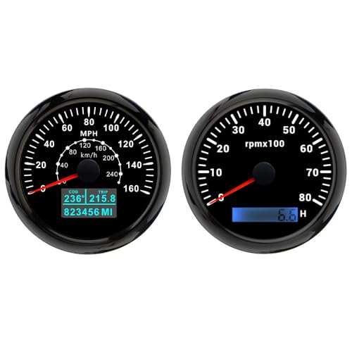 Velocímetro GPS de 85 mm ELING con tacómetro de 8000 rpm y retroiluminación de 7 colores