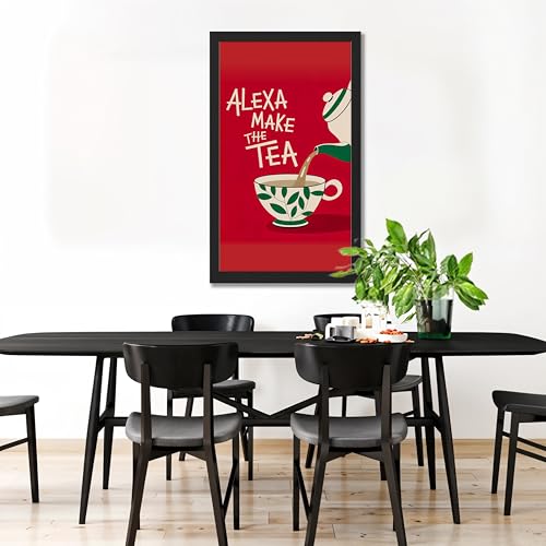 Image of NoWorries Wall art framed painting food posters for cafe decor (Synthetic wood frame) inch300 GSM premium art HD prints inch Wall painting for Home & Kitchen Decor (Pattern illustration)( Set of 1, Framed Painting) (BLACK, ART-6, 10X19INCHES)