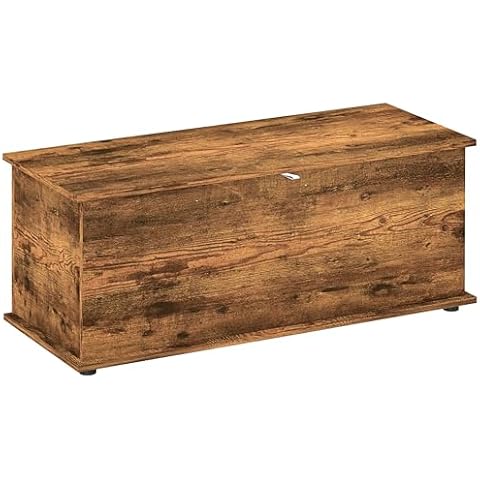 HOMCOM 113L Rustic Brown Storage Chest Cover