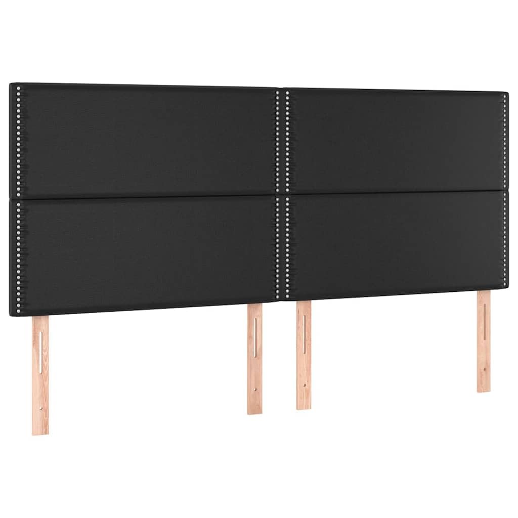 Boxspringbett mit Matratze Schwarz 180x200 cm Kunstleder Doppelbett mit höhenverstellbarem Kopfteil und Stauraum Schlafzimmermöbel für komfortablen Schlaf