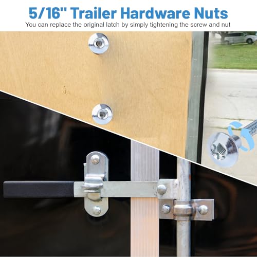 Image of Fuoequl Trailer Hasp Bolt Kit, for Trailer Cam Action Hasp 8 pcs | fit 5 /16 inch-18 Carriage Bolts, Torx Barrel Nuts, Zinc Plated Steel