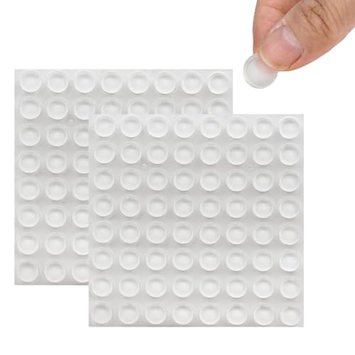クリアキャビネットドアバンパー128個 1/2インチ ゴムバンパー 自己粘着式 シリコーン製 食器棚ドア 静音 家具 キッチン クッション 引き出し キャビネット用