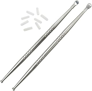 Airgoesin 2pcs Tonsil Stone Removal Pick Tonsillolith Premium Tool Stainless Steel Oral Cleaner