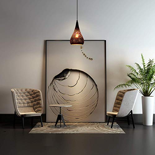 Lightess Industrie Modern Pendelleuchte Hängelampe Hängeleuchte Vintage Schwarz Stilvolle Deckenleuchte E27 Hohl Metall… – Bild 7