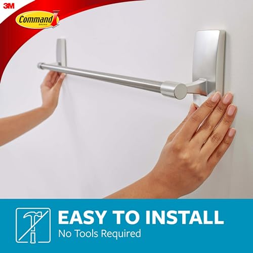 Command BATH51-SN-ESF Bath Satin Nickel Towel Bar thumb #4