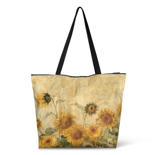Image of Art Lover Zippered Tote Bag Waterproof Large Work Tote Bags, Artwork Women's Purse Handbags Travel Totes