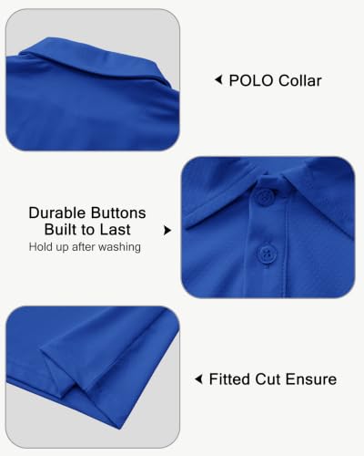 Image of MIVEI Kids' Performance School Uniform Polo Shirt Breathable UPF50+ | Youth Boys Girls Short Sleeve Golf Collared Shirts Grid Dry Fit Wrinkle Free Stretch Lightweight Cool Athletic Button Dress
