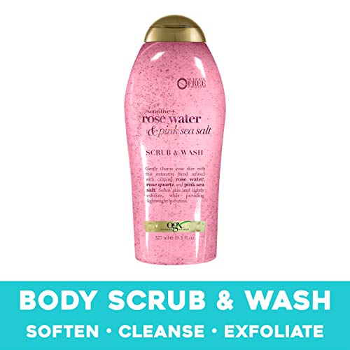 Ogx Pink Sea Salt & Rosewater Gentle Soothing Body Scrub, Light Exfoliating Body Wash, Sulfate-Free, 19.5 Ounce, 1.0 Count #TOP2
