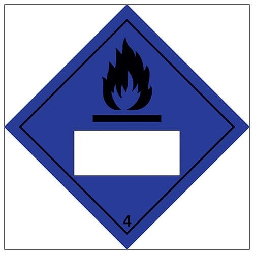 Preisvergleich Produktbild vsafety 6d030af-s "Gefahr, wenn Wet 4 UN Substanz Nummerierung Hazard" Achtung Diamanten Zeichen, selbstklebendes Vinyl, quadratisch, 100 mm x 100 mm, schwarz / blau