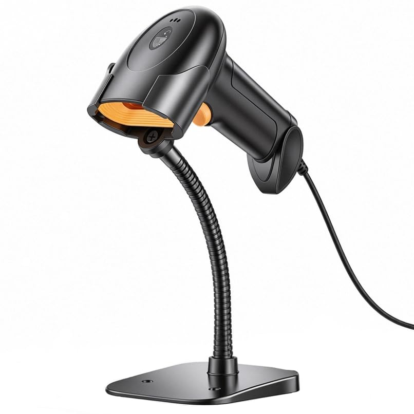 Image of HIROBOT USB 2D /1D Barcode Scanner with Stand, CMOS Imager QR Code Reader | Read Barcode from Phone and Computer Screen