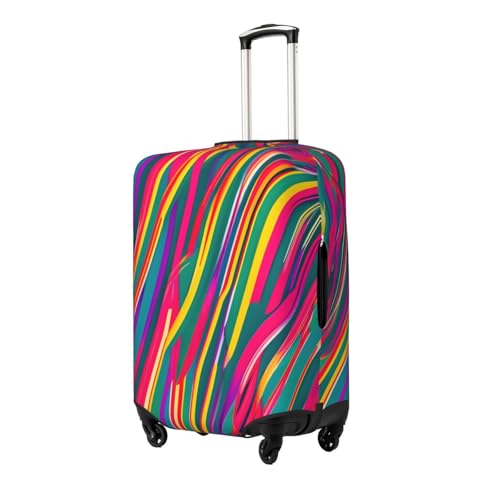 Rainbow Lines Print Luggage Suitcase Cover Protector Luggage Washable Covers With Concealed Zipper2