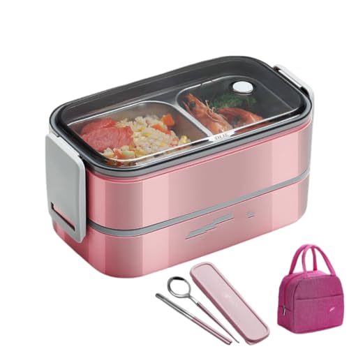 GrsMis断熱ボックス ステンレス スチール弁当箱 ランチジャー おかず容器 大容量二段 お弁当箱 抗菌 密閉 漏れ防止 おしゃれ 軽量 お弁当箱 分格デザイン サラリーマン 携帯便利 真空断熱 密封 漏れ防ポータブル電子レンジ対応 重ね式 仕事、学校、