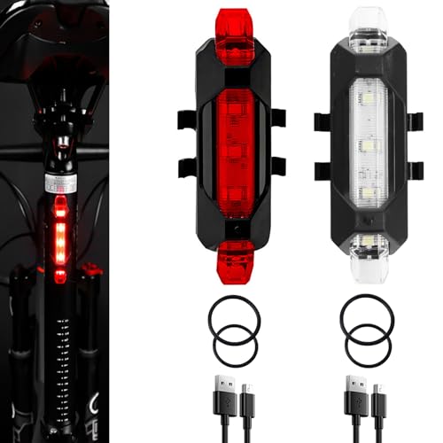 YUERWOVER 2 Pack USB Rechargeable LED Bicycle Rear Lights Cycling