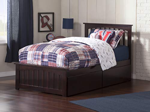 Afi Mission Twin Platform Bed With Matching Footboard And Turbo Charger With Urban Bed Drawers In Espresso #TOP1