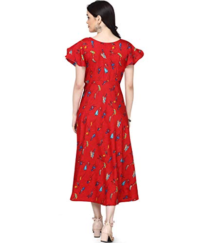 Image of OOMPH! Women's Crepe A-Line Maxi Dress - Scarlet Red