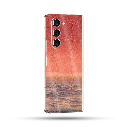 Image of MightySkins Glossy Glitter Skin Compatible with Samsung Galaxy Z Fold 5 Full Wrap - Red Horizon | Protective, Durable High-Gloss Glitter Finish | Easy to Apply & Change Styles | Made in The USA
