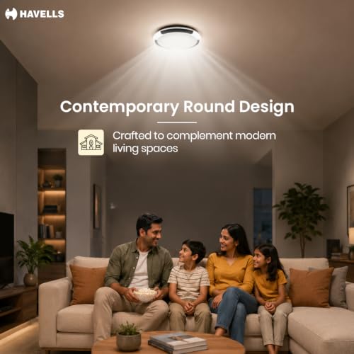 Image of Havells Aurika Music 60W LED Surface Ceiling Light with Built-in Bluetooth Speaker|RGB + 3000K-6500K Tunable CCT|Dimmable with Remote Control|Memory Function|Easy Surface Mount|Living Room & Bedroom