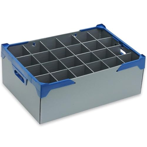 Wine Glass Storage Boxes, Glassware Crates - Glassjacks, for Glass or Item Max Width 81mm, Max Height 190mm - 24 Cells/Compartments.