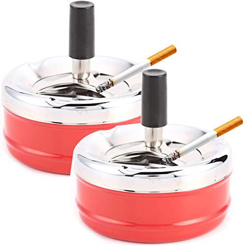 Zzxx Cenicero elegante para exteriores, cenicero moderno, resistente al viento, resistente al agua, con tapa giratoria para exteriores, hogar, oficina, bar