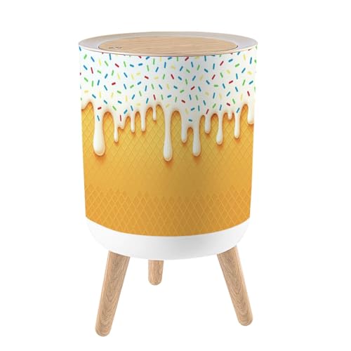Caneca de basura pequeña con tapa de 7L color blanco