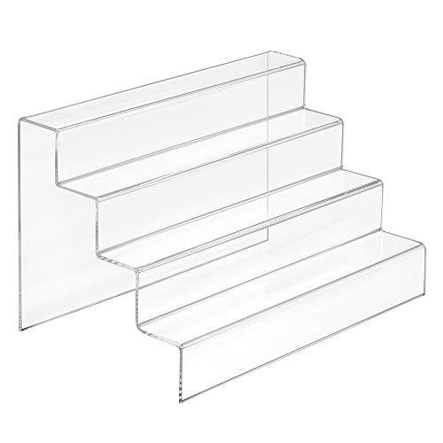 Preisvergleich Produktbild Dekotreppe 4-Stufig (200x125x125mm) aus glasklarem Acrylglas - Zeigis® / Stufendisplay / Präsentationstreppe / Treppenständer / Treppendisplay / Präsentations-Treppe / Warenträger / Acryl / Transparent