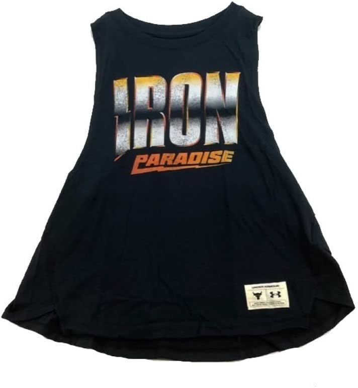 Under Armour Women's Prjct Rock Iron Tank Loose Black T-Shirt (S)