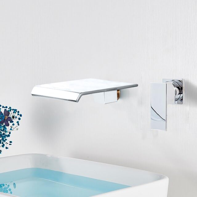 Robinet lavabo cascade mural chromé B mitigeur haut de gamme vasque