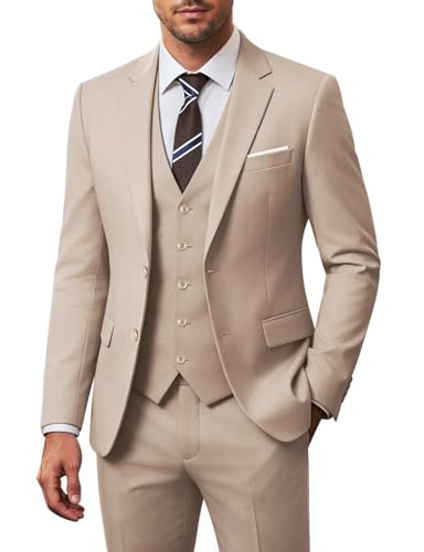 Men Suit Set Slim Fit Wedding Suit Business Suit Champagne Prom Groomsmen Suits Tuxedos Jacket Blazer Vest Pants Men Suits L