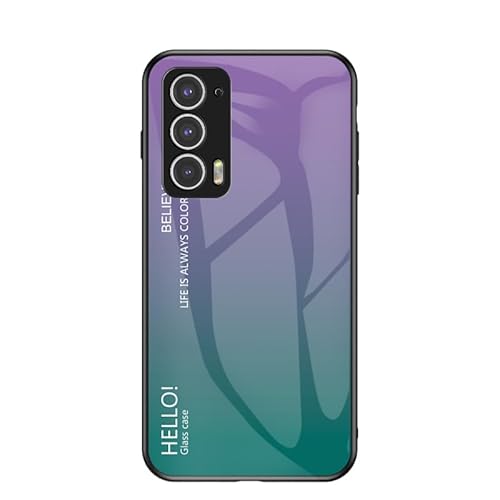 Rfvzubemok Compatible with Huawei P40 Pro Plus 5G Case,3-layer combination (PC Glass back panel+TPU Silicone) Anti-drop Phone Case Cover Purple
